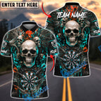 BlueJose Darts Skull Wings Dartboard Graffiti Design Personalized Name, Team Name Unisex Shirt (4 Colors)