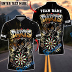 BlueJose Darts Graffiti Teddy Bear Dartboard Personalized Name, Team Name Unisex Shirt (4 Colors)