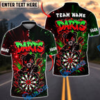 BlueJose Darts Graffiti Teddy Bear Dartboard Personalized Name, Team Name Unisex Shirt (4 Colors)
