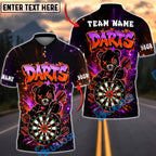 BlueJose Darts Graffiti Teddy Bear Dartboard Personalized Name, Team Name Unisex Shirt (4 Colors)