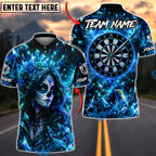 BlueJose Darts Crystal Crown Sugar Skull Girl Personalized Name, Team Name Unisex Shirt (4 Colors)