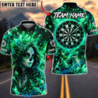 BlueJose Darts Crystal Crown Sugar Skull Girl Personalized Name, Team Name Unisex Shirt (4 Colors)
