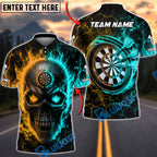 BlueJose Darts Split Element Skull Personalized Name, Team Name Unisex Shirt (4 Colors)