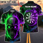 BlueJose Darts Split Element Skull Personalized Name, Team Name Unisex Shirt (4 Colors)