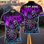 BlueJose Darts Crazy Grim Reaper Dartboard Personalized Name, Team Name Unisex Shirt (4 Colors)