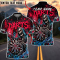 BlueJose Darts Crazy Grim Reaper Dartboard Personalized Name, Team Name Unisex Shirt (4 Colors)