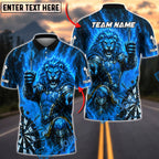 BlueJose Darts Fiery Lion Warrior Personalized Name, Team Name Unisex Shirt (4 Colors)