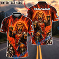 BlueJose Darts Fiery Lion Warrior Personalized Name, Team Name Unisex Shirt (4 Colors)
