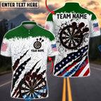 BlueJose Darts USA Patriotic Target Burst Personalized Name, Team Name Unisex Shirt (6 Colors)