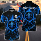 BlueJose Darts Four Fire Skull Dartboard Personalized Name, Team Name Unisex Shirt (4 Colors)