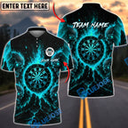 BlueJose Darts Four Fire Skull Dartboard Personalized Name, Team Name Unisex Shirt (4 Colors)
