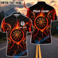 BlueJose Darts Four Fire Skull Dartboard Personalized Name, Team Name Unisex Shirt (4 Colors)