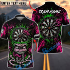 BlueJose Darts Crazy Skull Dartboard Personalized Name, Team Name Unisex Shirt (4 Colors)