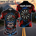 BlueJose Darts Crazy Skull Dartboard Personalized Name, Team Name Unisex Shirt (4 Colors)