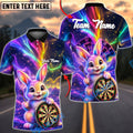 BlueJose Darts Rainbow Cosmic Bunny 2 Personalized Name Shirt