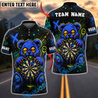 BlueJose Darts Graffiti Teddy Bear Skull Eyes Personalized Name, Team Name Unisex Shirt (4 Colors)