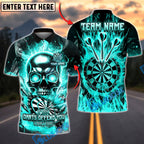 BlueJose Darts Flame Skull "If My Darts Offend You, I Don't Care" Personalized Name, Team Name Unisex Shirt (4 Colors)