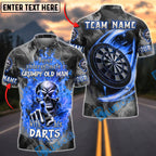 BlueJose Darts Grumpy Old Man With His Darts Personalized Name, Team Name Unisex Shirt (4 Colors)