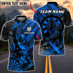 BlueJose Darts Spartan Warrior Dartboard Design Personalized Name, Team Name Unisex Shirt (4 Colors)