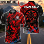 BlueJose Darts Spartan Warrior Dartboard Design Personalized Name, Team Name Unisex Shirt (4 Colors)