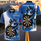 BlueJose Darts Unicorn Sugar Skull Roses Personalized Name, Team Name Unisex Shirt (4 Colors)