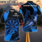 BlueJose Darts Dartboard Splash Hexagon Pattern Personalized Name, Team Name Unisex Shirt (4 Colors)