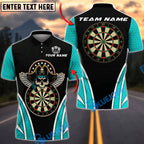 BlueJose Darts Pirate Skull Wings Personalized Name, Team Name Unisex Shirt (4 Colors)