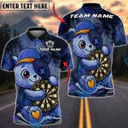 BlueJose Darts Teddy Bear Patchwork Style Personalized Name, Team Name Unisex Shirt (4 Colors)