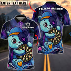BlueJose Darts Teddy Bear Patchwork Style Personalized Name, Team Name Unisex Shirt (4 Colors)