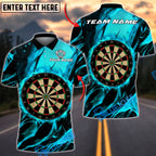 BlueJose Darts Glowing Flaming Dartboard Design Personalized Name, Team Name Unisex Shirt (4 Colors)