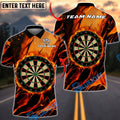 BlueJose Darts Glowing Flaming Dartboard Design Personalized Name, Team Name Unisex Shirt (4 Colors)
