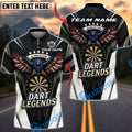 BlueJose Darts Eagle American Dart Legend Personalized Name Shirt
