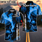 BlueJose Darts Flaming Skull Warrior Arrow Down Personalized Name, Team Name Unisex Shirt (4 Colors)