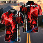BlueJose Darts Flaming Skull Warrior Arrow Down Personalized Name, Team Name Unisex Shirt (4 Colors)