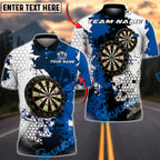 BlueJose Darts White Hexagon Splash Graphic Personalized Name, Team Name Unisex Shirt (4 Colors)