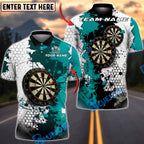 BlueJose Darts White Hexagon Splash Graphic Personalized Name, Team Name Unisex Shirt (4 Colors)