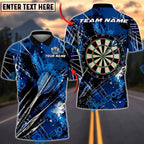 BlueJose Darts Dartboard White Dust Grunge Target  Personalized Name, Team Name Unisex Shirt (4 Colors)