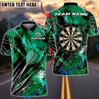 BlueJose Darts Dartboard White Dust Grunge Target  Personalized Name, Team Name Unisex Shirt (4 Colors)