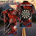 BlueJose Darts Dartboard White Dust Grunge Target  Personalized Name, Team Name Unisex Shirt (4 Colors)