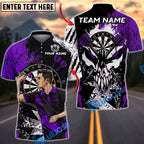 BlueJose Darts Skull Warrior Dart Player Personalized Name, Team Name Unisex Shirt (4 Colors)