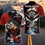 BlueJose Darts Skull Warrior Dart Player Personalized Name, Team Name Unisex Shirt (4 Colors)