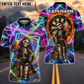 BlueJose Darts Skeleton Beer Drinker Neon Laser Personalized Name Shirt