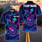 BlueJose Darts Teddy Bear Neon Glow Personalized Name, Team Name Unisex Shirt (4 Colors)
