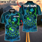 BlueJose Darts Teddy Bear Neon Glow Personalized Name, Team Name Unisex Shirt (4 Colors)