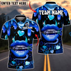 BlueJose Darts Glam Lips Artwork Personalized Name, Team Name Unisex Shirt (4 Colors)