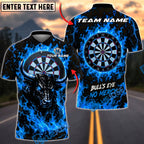 BlueJose Darts Flaming Bull Power Design Personalized Name, Team Name Unisex Shirt (4 Colors)