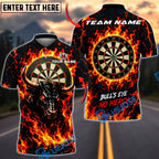 BlueJose Darts Flaming Bull Power Design Personalized Name, Team Name Unisex Shirt (4 Colors)