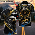 BlueJose Darts Eagle Vision Golden Wing Design Personalized Name, Team Name Unisex Shirt (6 Colors)