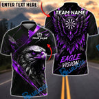 BlueJose Darts Eagle Vision Golden Wing Design Personalized Name, Team Name Unisex Shirt (6 Colors)