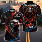 BlueJose Darts Eagle Vision Golden Wing Design Personalized Name, Team Name Unisex Shirt (6 Colors)
